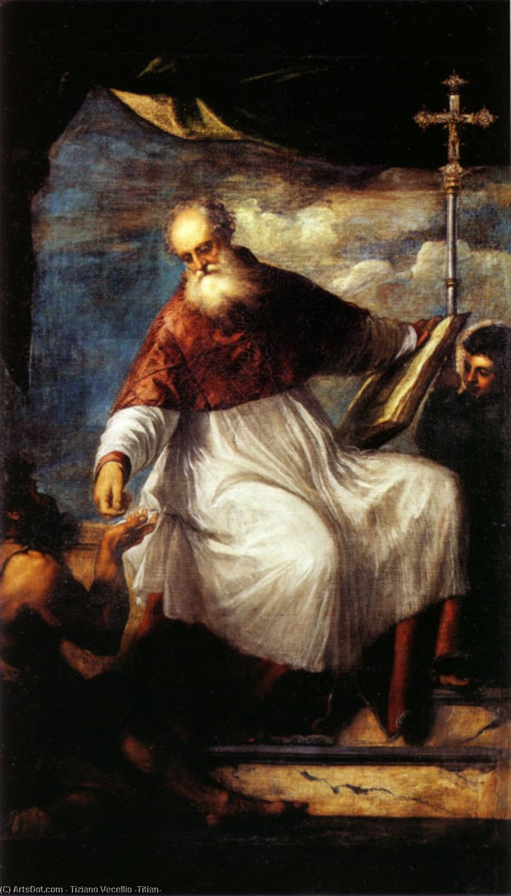 Wikioo.org – L'Enciclopedia delle Belle Arti - Pittura, Opere di Tiziano Vecellio (Titian) - san giovanni almsgiver