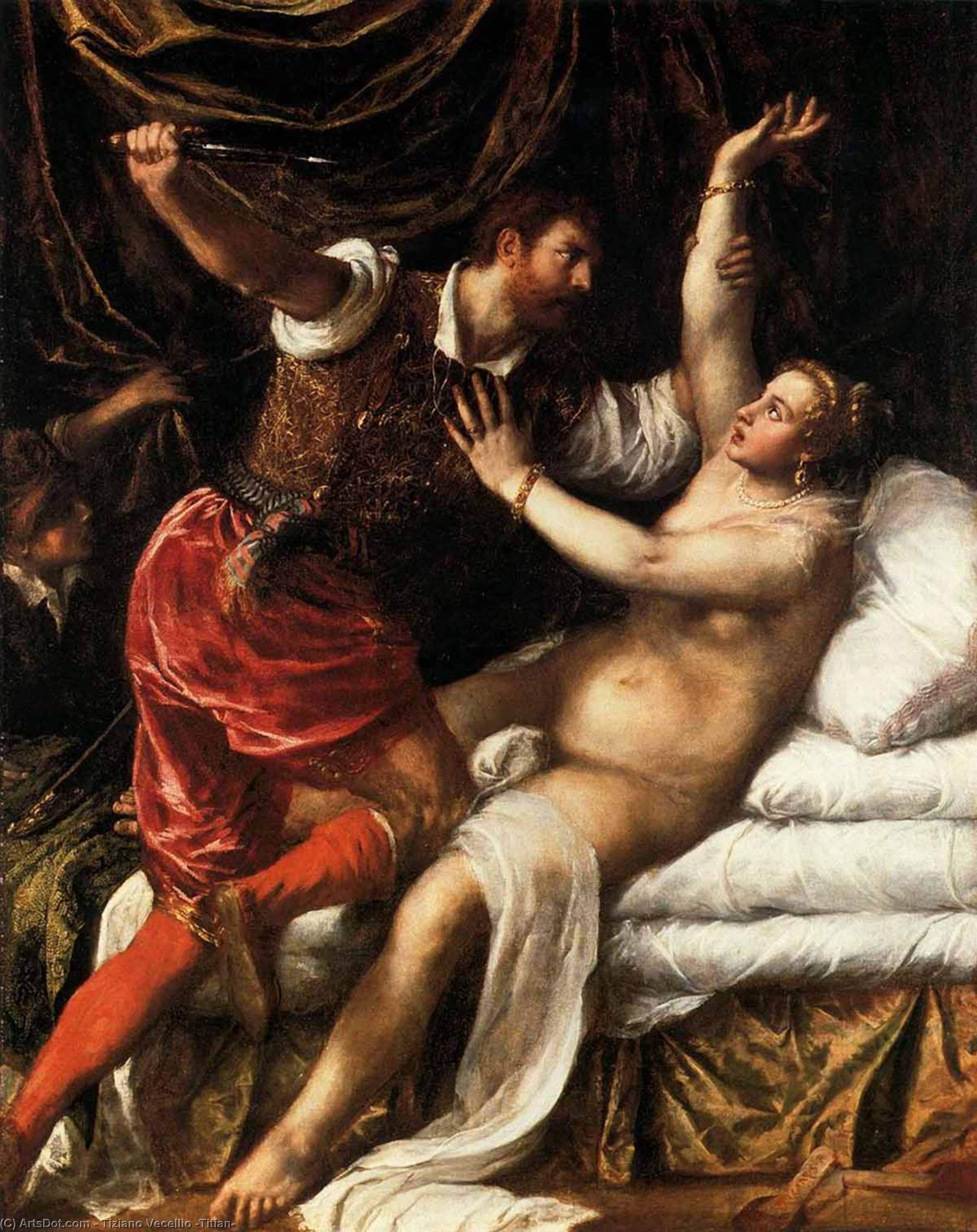 Wikioo.org - The Encyclopedia of Fine Arts - Painting, Artwork by Tiziano Vecellio (Titian) - Tarquin and Lucretia