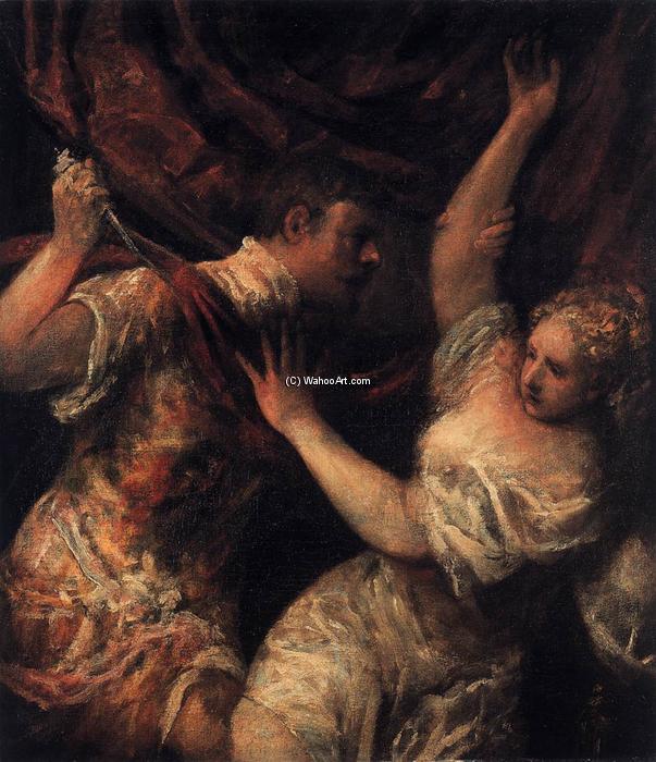 Wikioo.org – L'Enciclopedia delle Belle Arti - Pittura, Opere di Tiziano Vecellio (Titian) - tarquin e lucretia