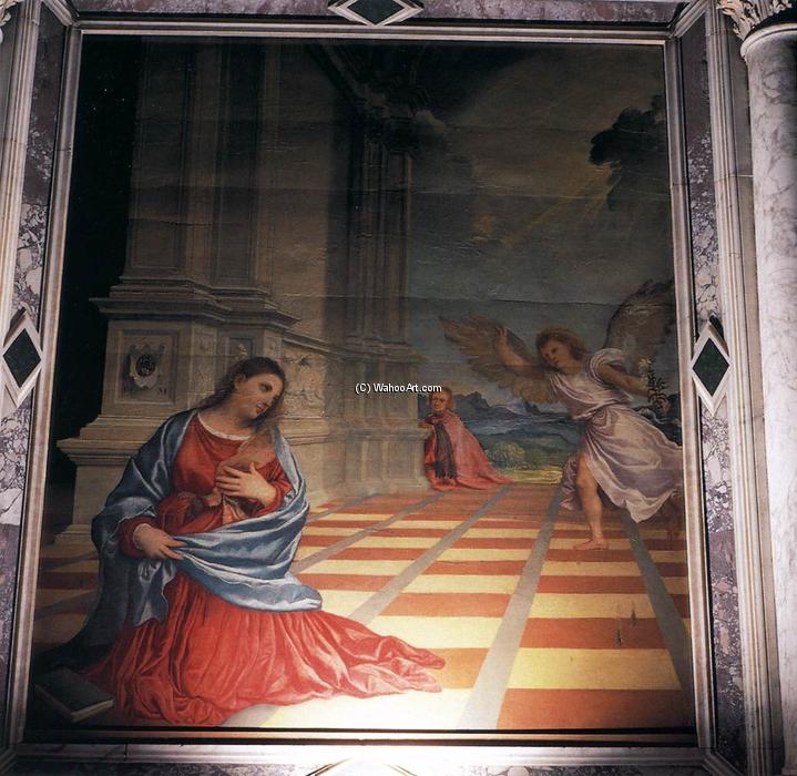 Wikioo.org - The Encyclopedia of Fine Arts - Painting, Artwork by Tiziano Vecellio (Titian) - The Annunciation