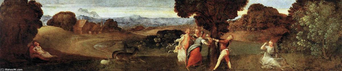 Wikioo.org - The Encyclopedia of Fine Arts - Painting, Artwork by Tiziano Vecellio (Titian) - The Birth of Adonis
