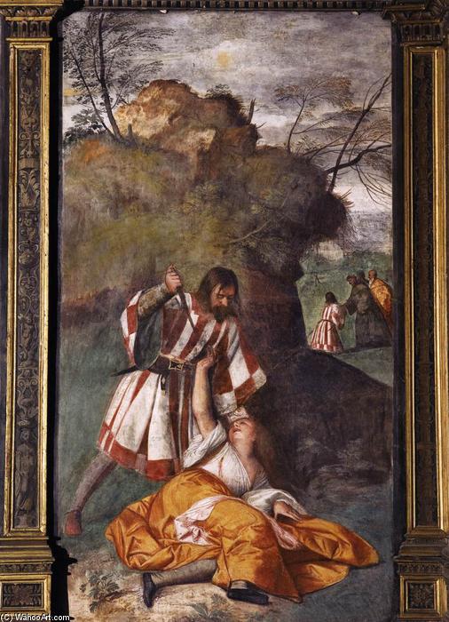 Wikioo.org - The Encyclopedia of Fine Arts - Painting, Artwork by Tiziano Vecellio (Titian) - The Miracle of the Jealous Husband