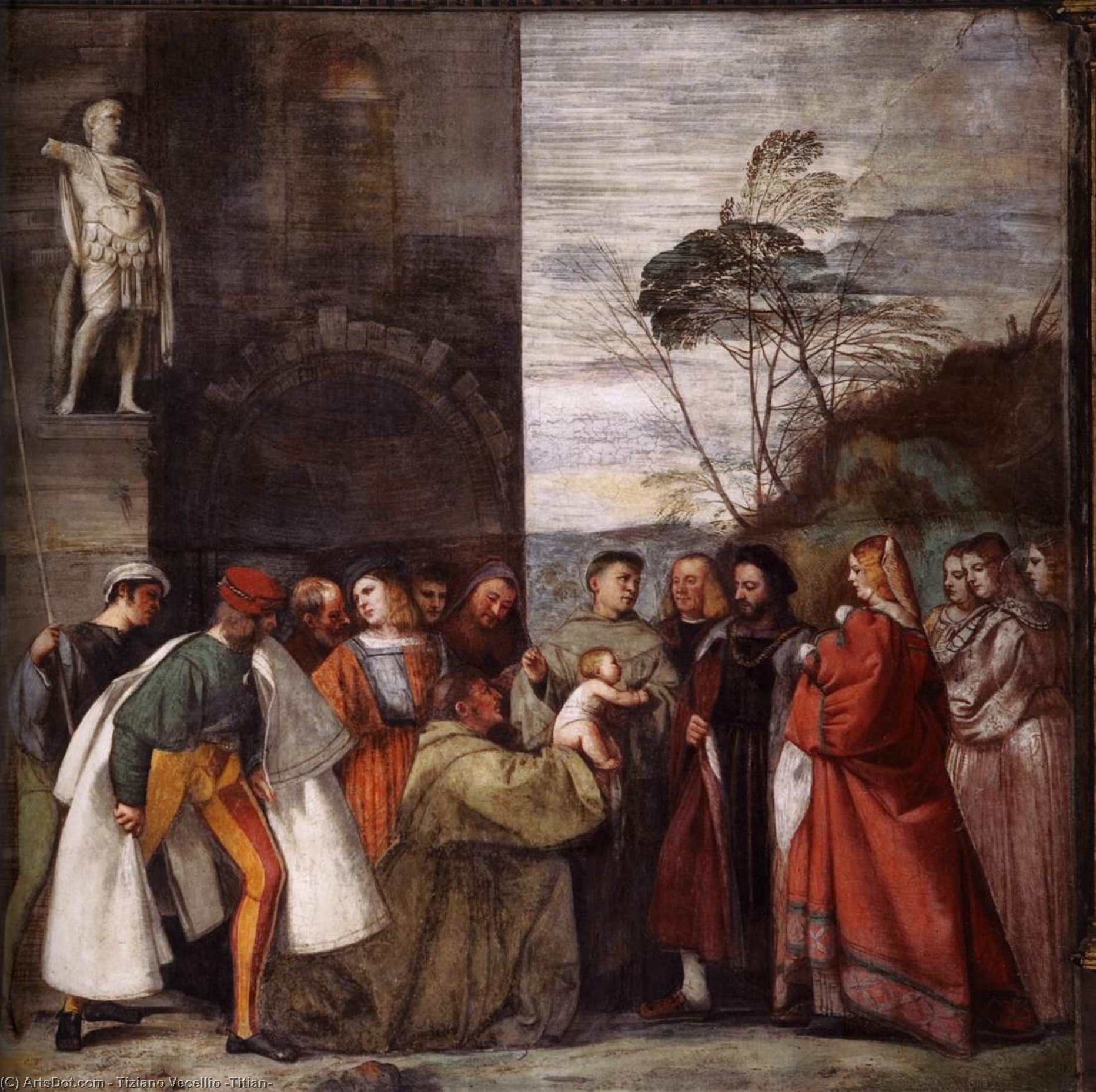 WikiOO.org - Enciklopedija dailės - Tapyba, meno kuriniai Tiziano Vecellio (Titian) - The Miracle of the Newborn Child
