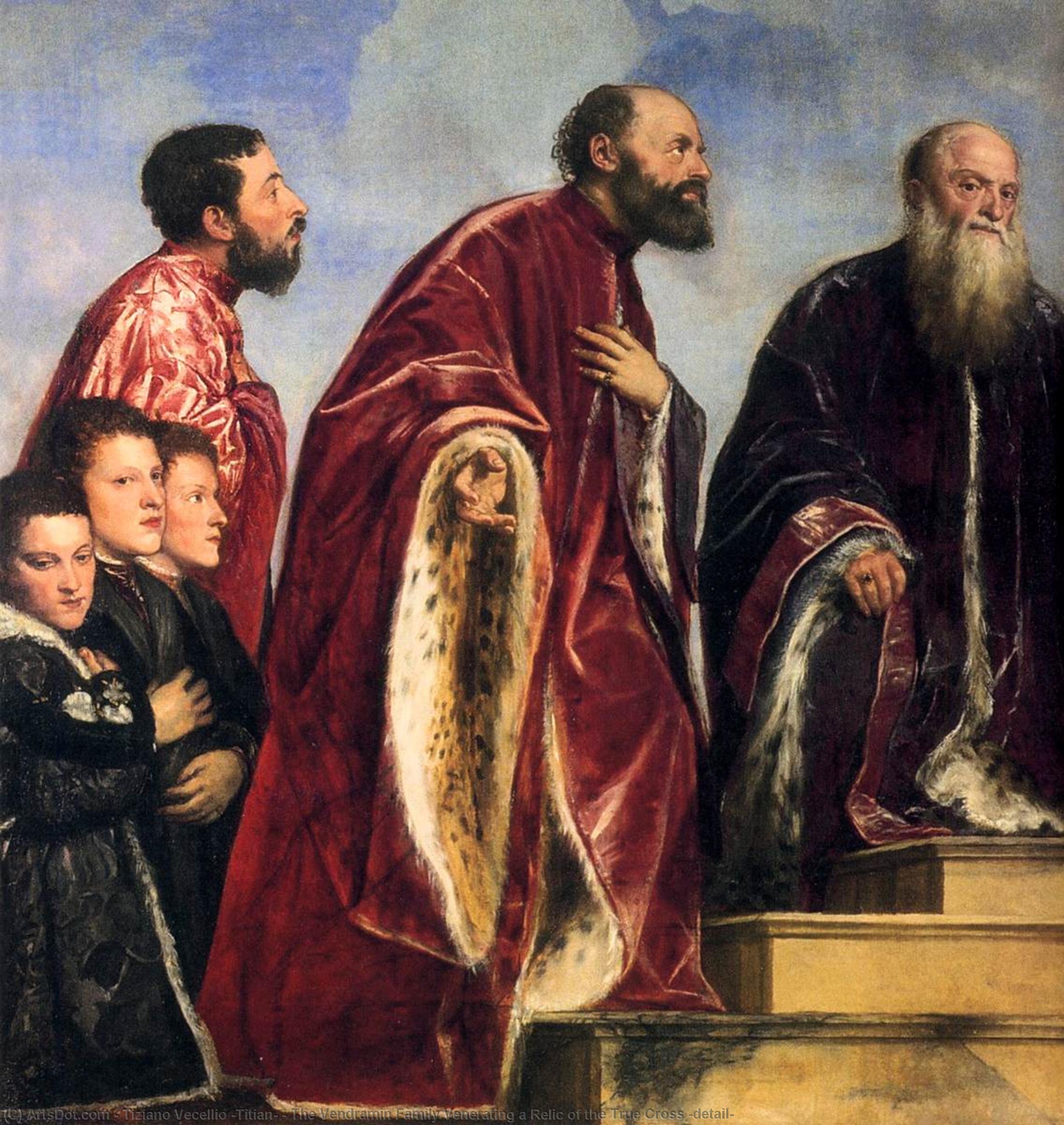 Wikioo.org - Bách khoa toàn thư về mỹ thuật - Vẽ tranh, Tác phẩm nghệ thuật Tiziano Vecellio (Titian) - The Vendramin Family Venerating a Relic of the True Cross (detail)