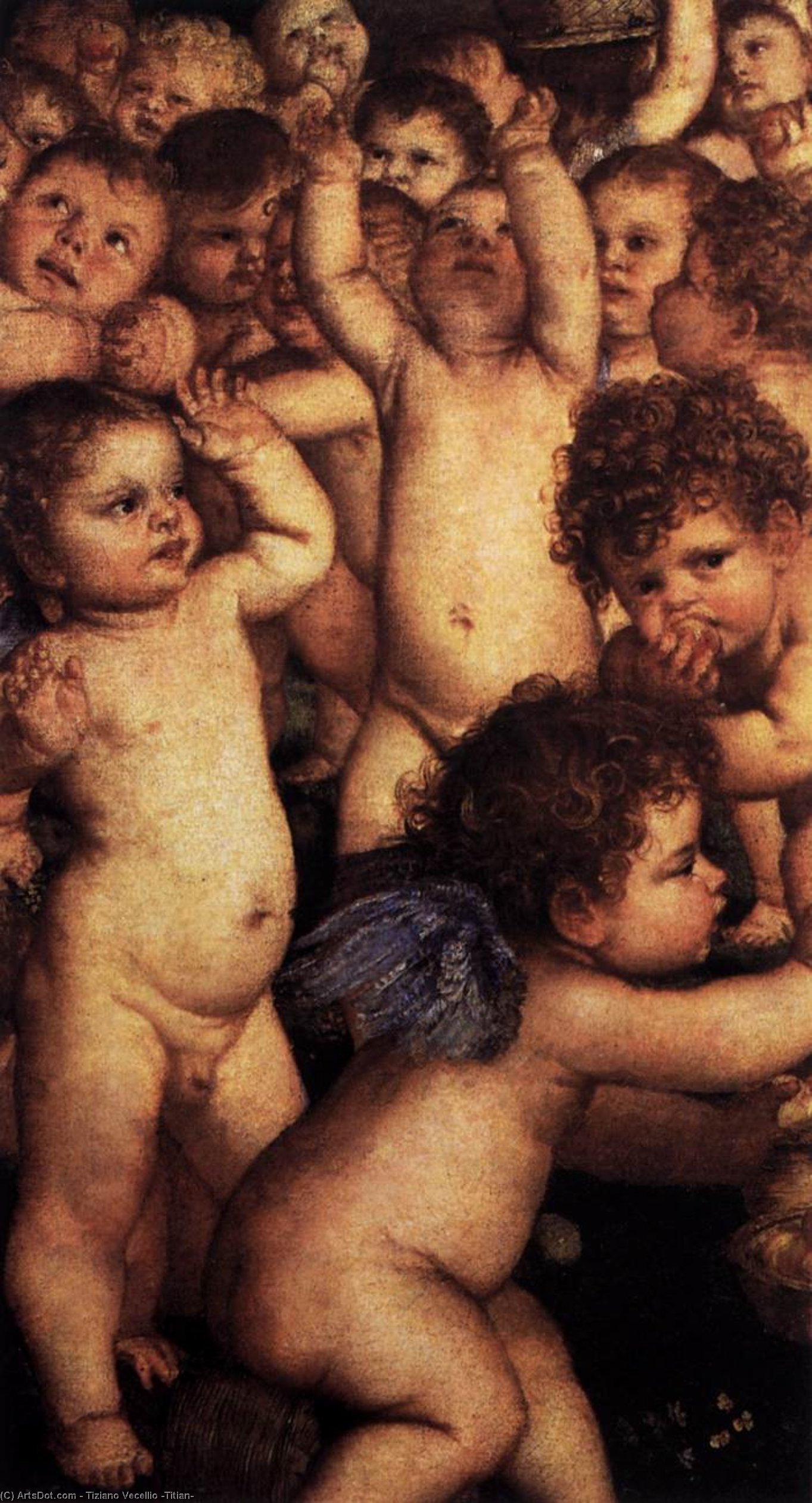 Wikioo.org - สารานุกรมวิจิตรศิลป์ - จิตรกรรม Tiziano Vecellio (Titian) - The Worship of Venus (detail)