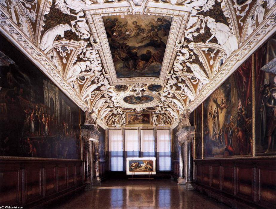 Wikioo.org – La Enciclopedia de las Bellas Artes - Pintura, Obras de arte de Tiziano Vecellio (Titian) - vista de la sala delle quattro porte