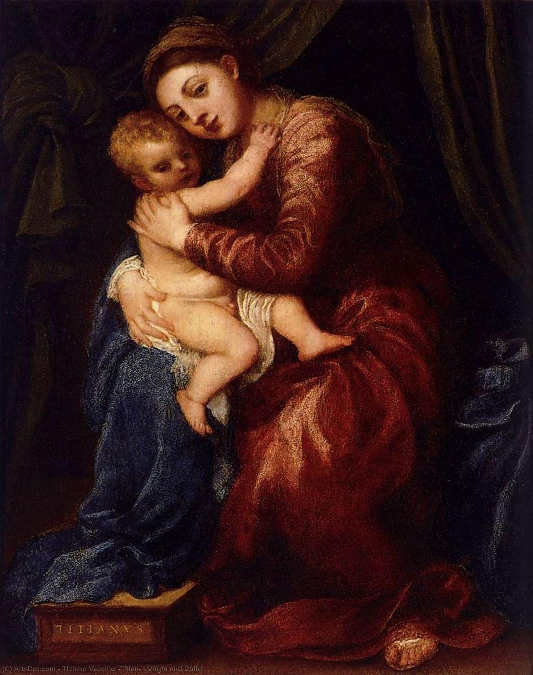 Wikioo.org - The Encyclopedia of Fine Arts - Painting, Artwork by Tiziano Vecellio (Titian) - Virgin and Child