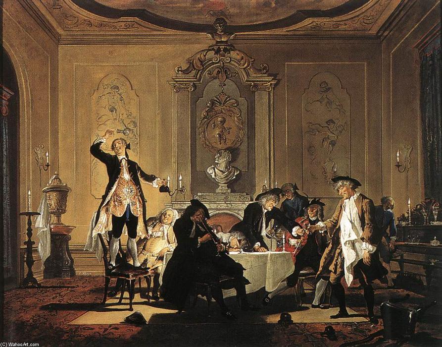 Wikioo.org – L'Enciclopedia delle Belle Arti - Pittura, Opere di Cornelis Troost - Erat Rumor a Casa (C era una Commotion alla Camera)