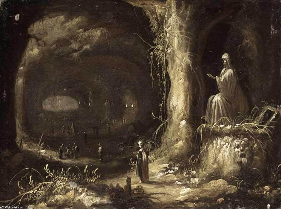 Wikioo.org – L'Enciclopedia delle Belle Arti - Pittura, Opere di Rombout Van Troyen - Interno di una grotta