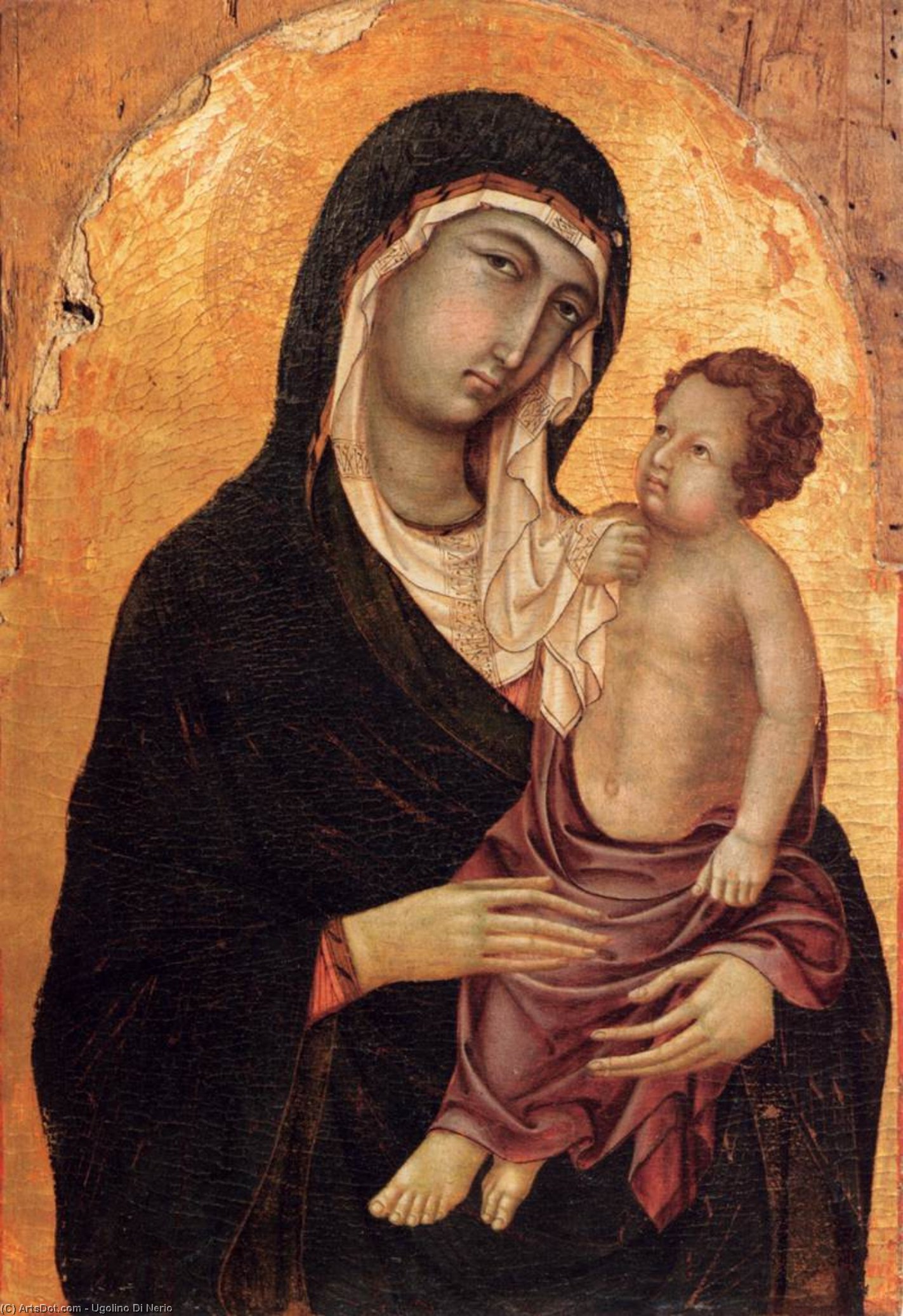 Wikioo.org - The Encyclopedia of Fine Arts - Painting, Artwork by Ugolino Di Nerio - Virgin and Child
