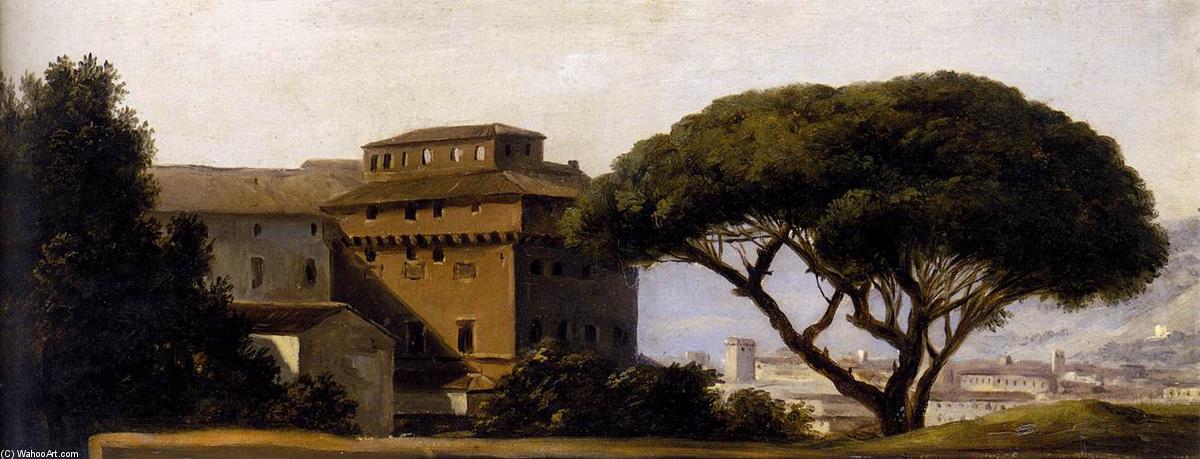 Wikioo.org - The Encyclopedia of Fine Arts - Painting, Artwork by Pierre Henri De Valenciennes - View of the Convent of Ara Coeli with Pines