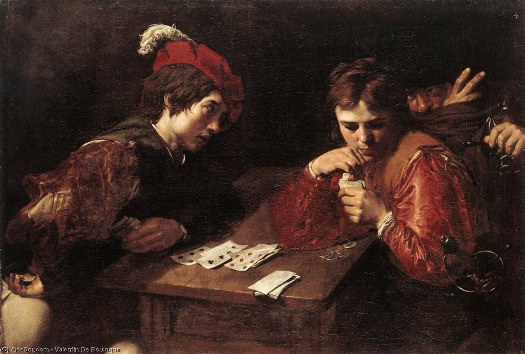Wikioo.org - The Encyclopedia of Fine Arts - Painting, Artwork by Valentin De Boulogne - Card-sharpers