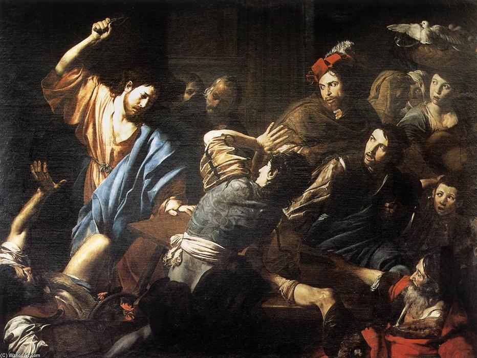 WikiOO.org - אנציקלופדיה לאמנויות יפות - ציור, יצירות אמנות Valentin De Boulogne - Christ Driving the Money Changers out of the Temple