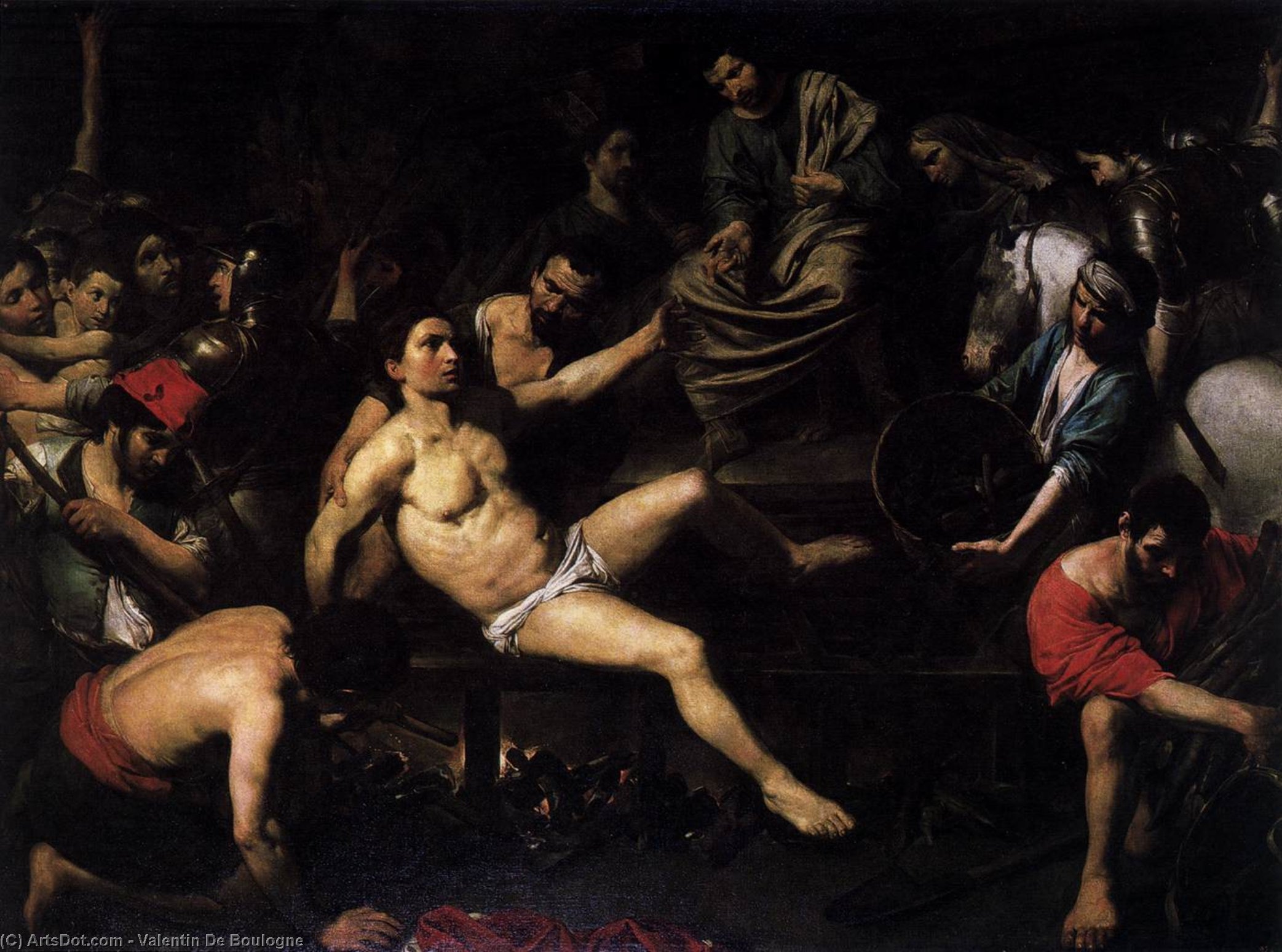 Wikioo.org - The Encyclopedia of Fine Arts - Painting, Artwork by Valentin De Boulogne - Martyrdom of St Lawrence