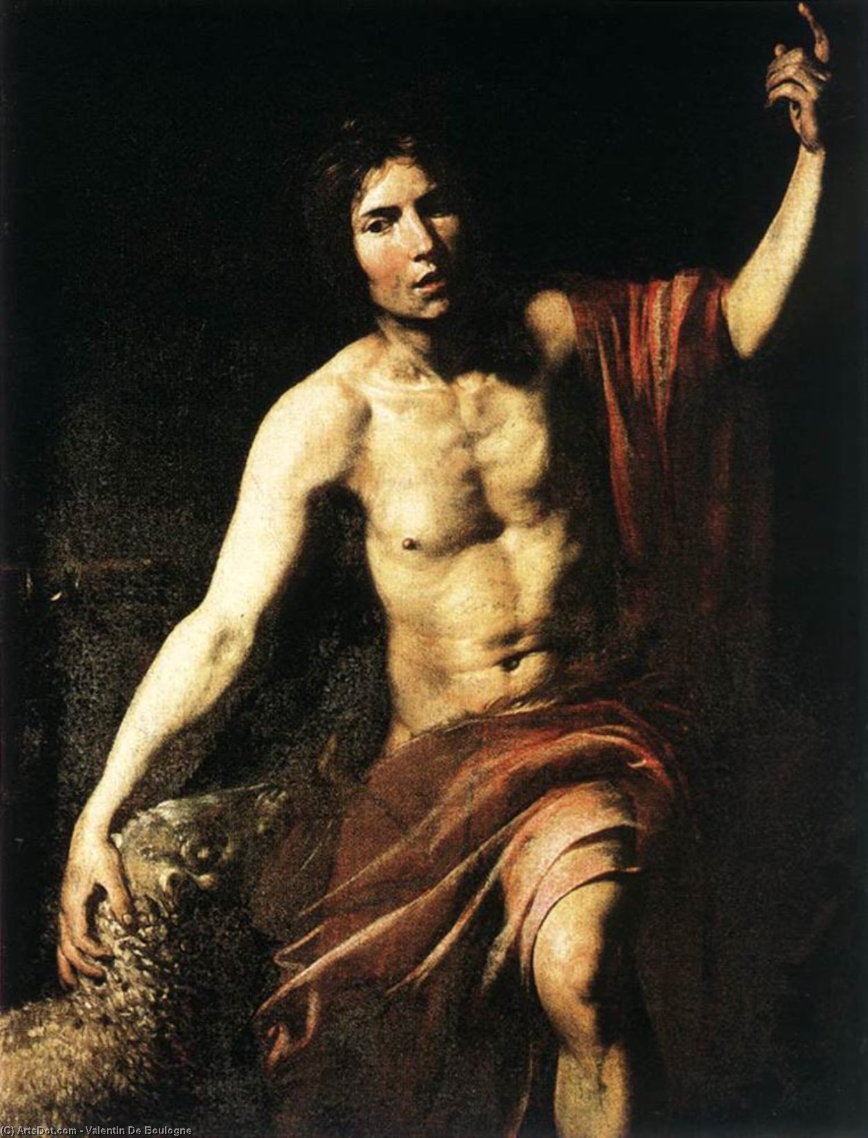 WikiOO.org - אנציקלופדיה לאמנויות יפות - ציור, יצירות אמנות Valentin De Boulogne - St John the Baptist