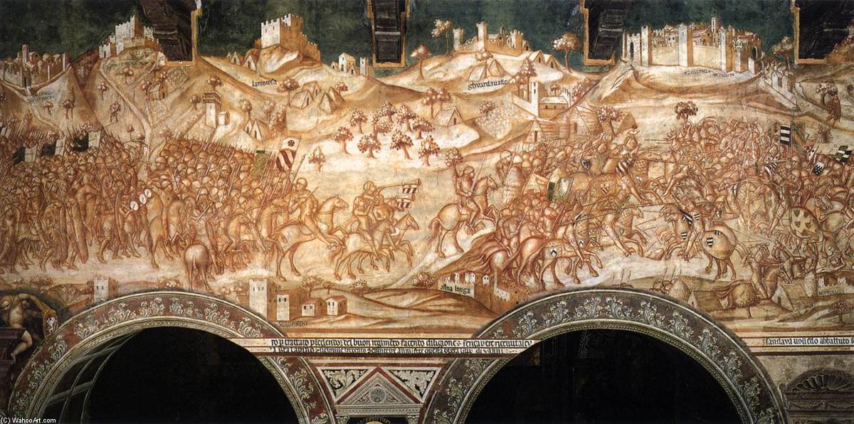 WikiOO.org - Güzel Sanatlar Ansiklopedisi - Resim, Resimler Lippo Vanni - Victory of the Sienese Troops at Val di Chiana in 1363