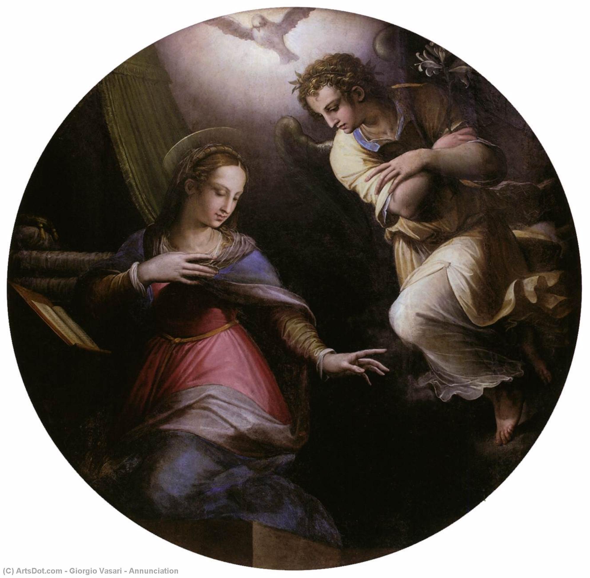 Wikioo.org - The Encyclopedia of Fine Arts - Painting, Artwork by Giorgio Vasari - Annunciation