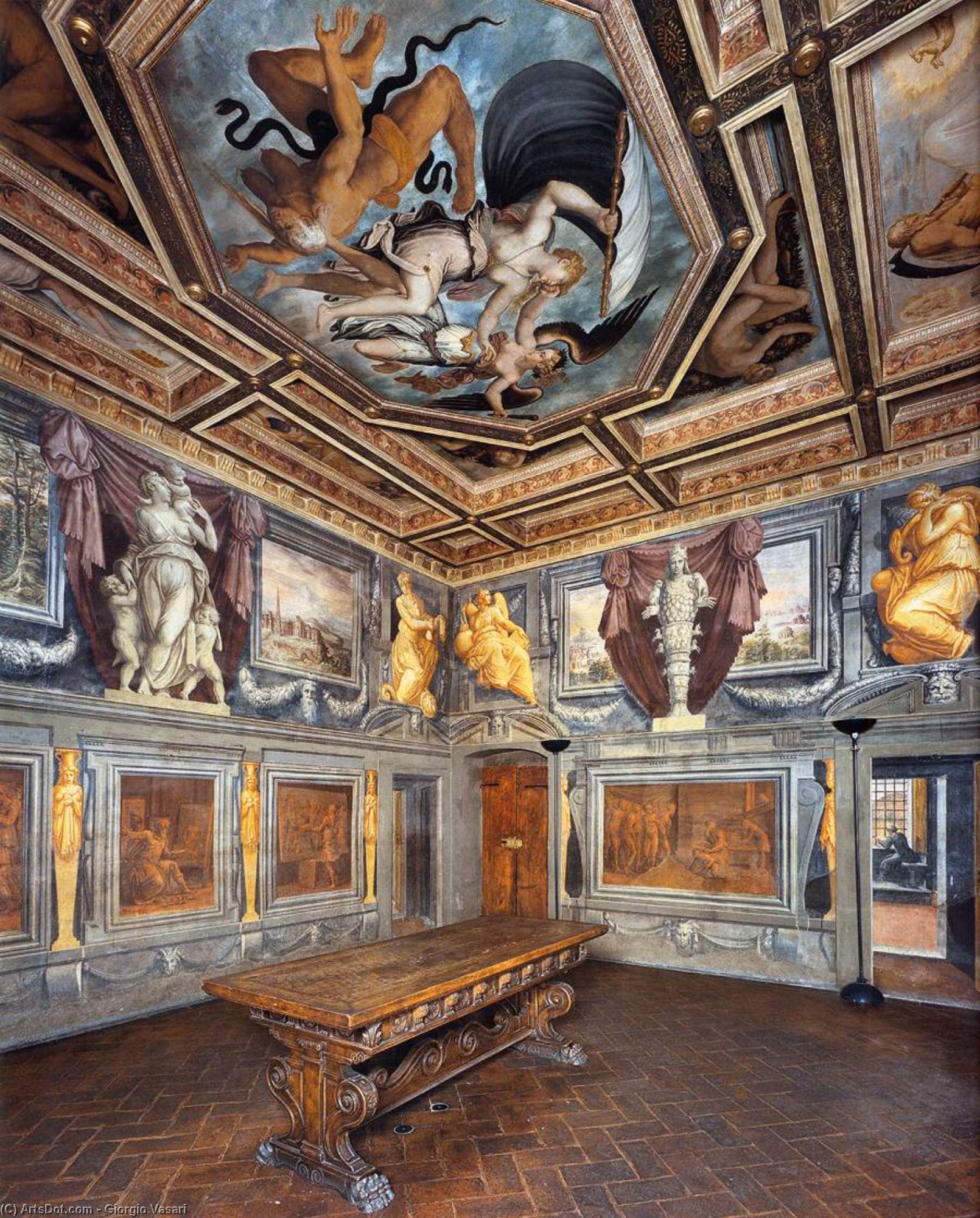 Wikioo.org – La Enciclopedia de las Bellas Artes - Pintura, Obras de arte de Giorgio Vasari - Interor visión