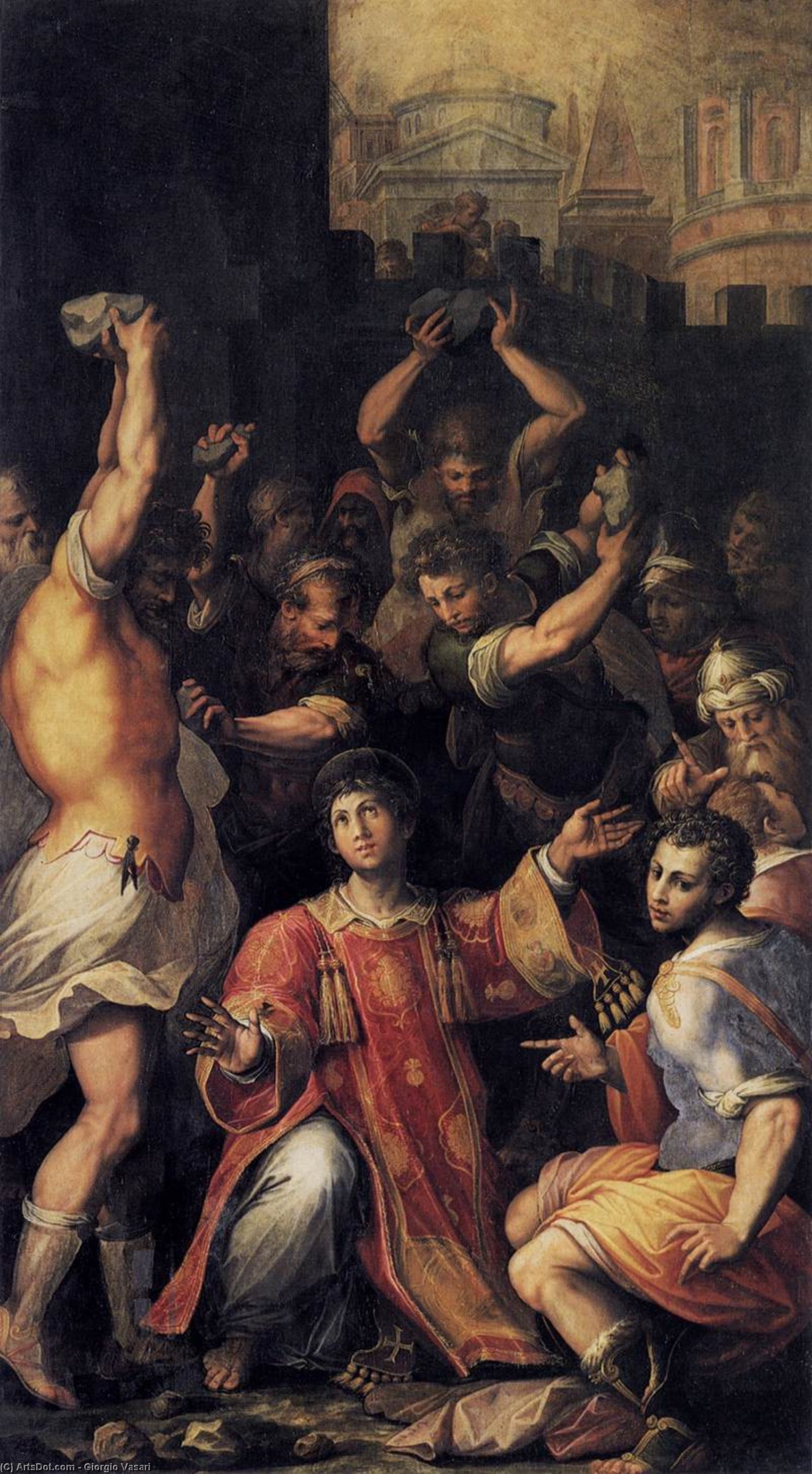 Wikioo.org - Die Enzyklopädie bildender Kunst - Malerei, Kunstwerk von Giorgio Vasari - martyrium des heiligen stephan