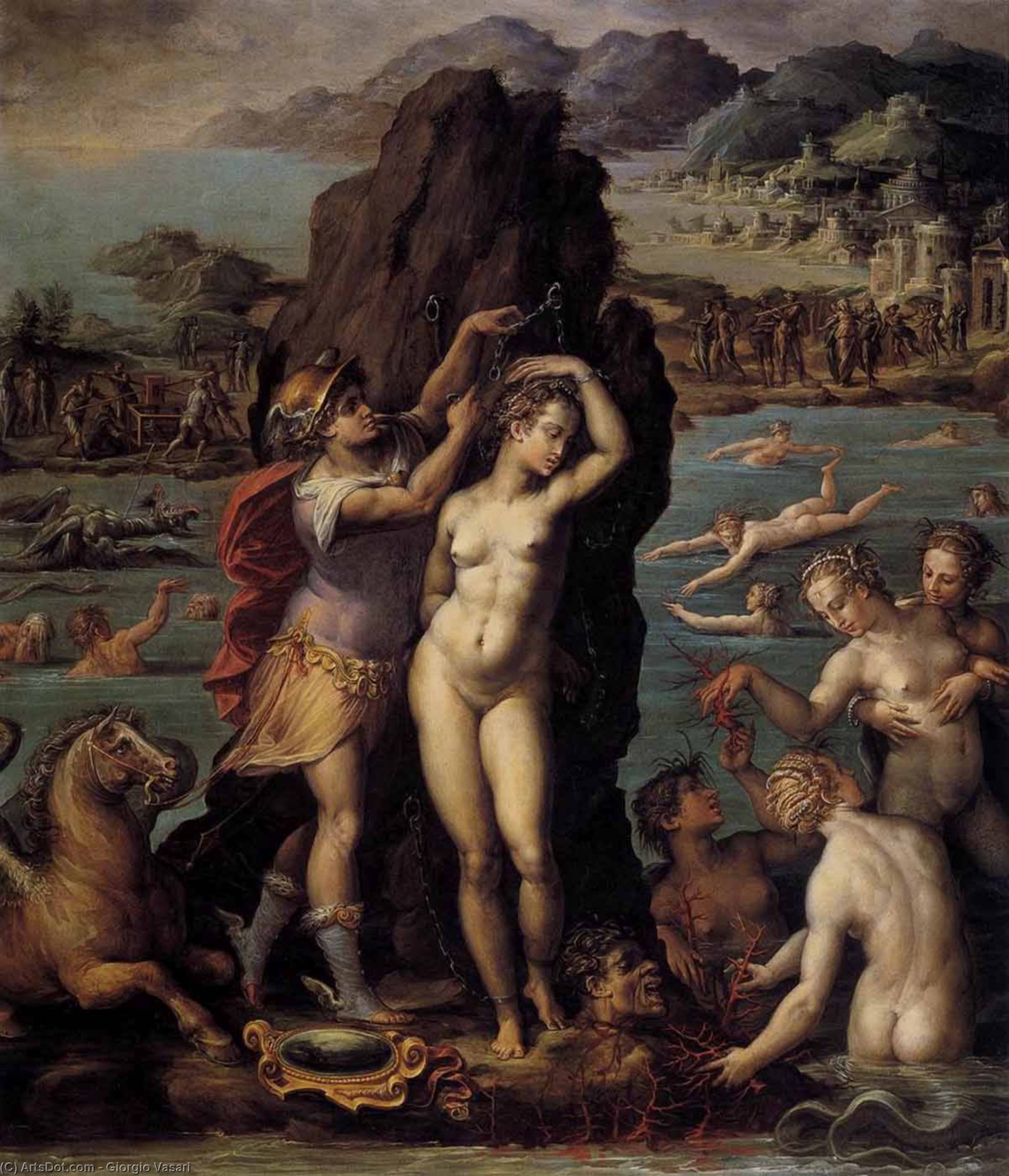 WikiOO.org - Εγκυκλοπαίδεια Καλών Τεχνών - Ζωγραφική, έργα τέχνης Giorgio Vasari - Perseus and Andromeda