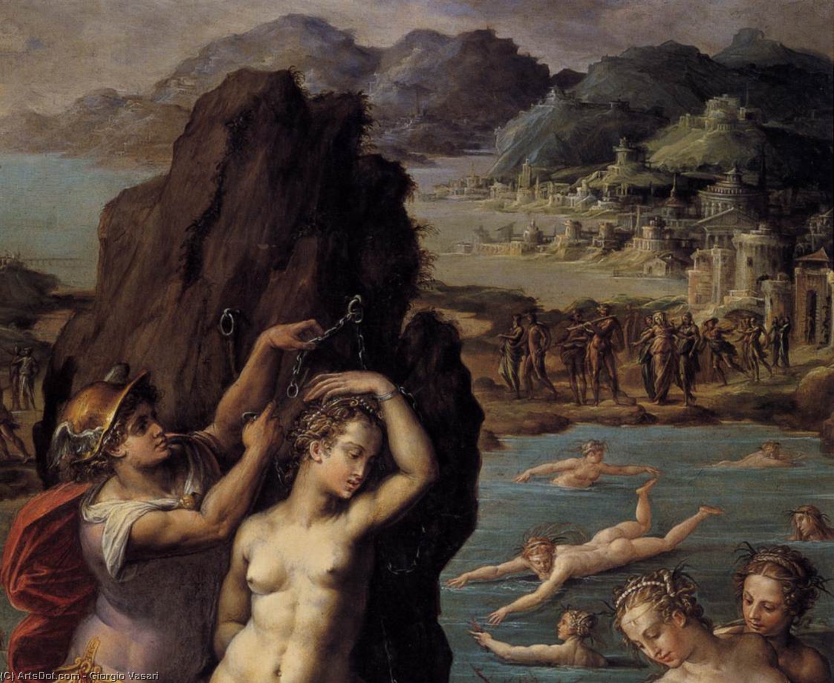 Wikioo.org - สารานุกรมวิจิตรศิลป์ - จิตรกรรม Giorgio Vasari - Perseus and Andromeda (detail)