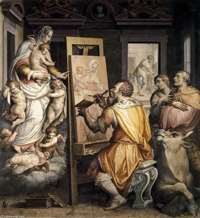 Wikioo.org - The Encyclopedia of Fine Arts - Painting, Artwork by Giorgio Vasari - St Luke Painting the Virgin
