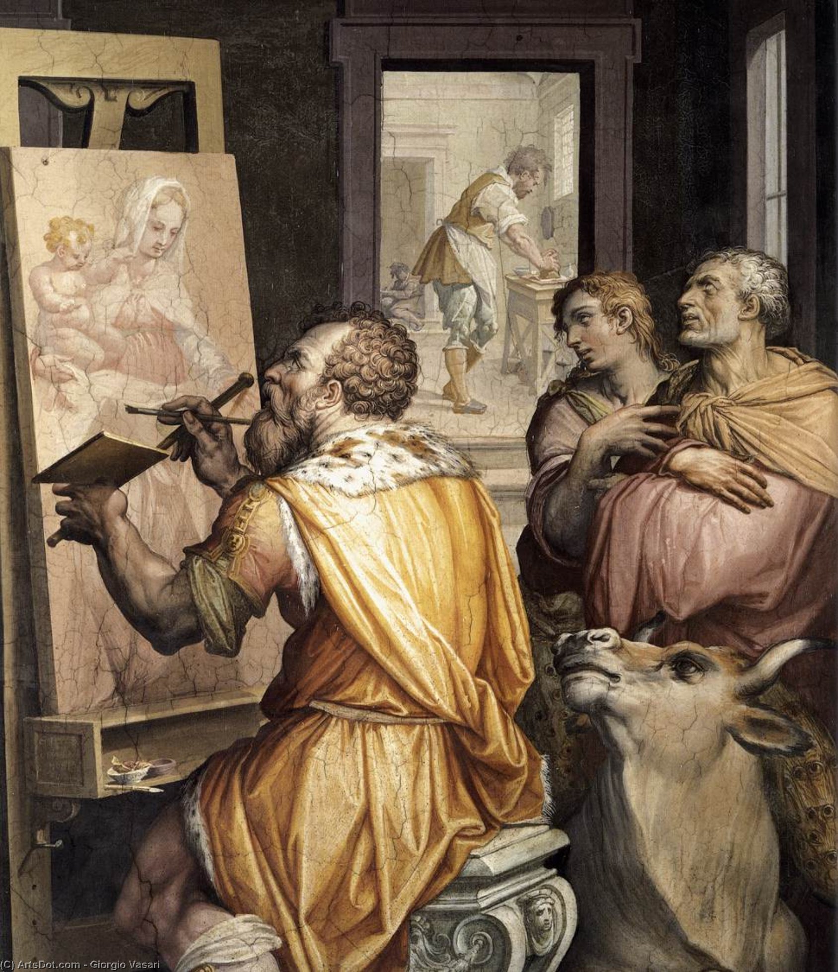Wikioo.org - The Encyclopedia of Fine Arts - Painting, Artwork by Giorgio Vasari - St Luke Painting the Virgin (detail)