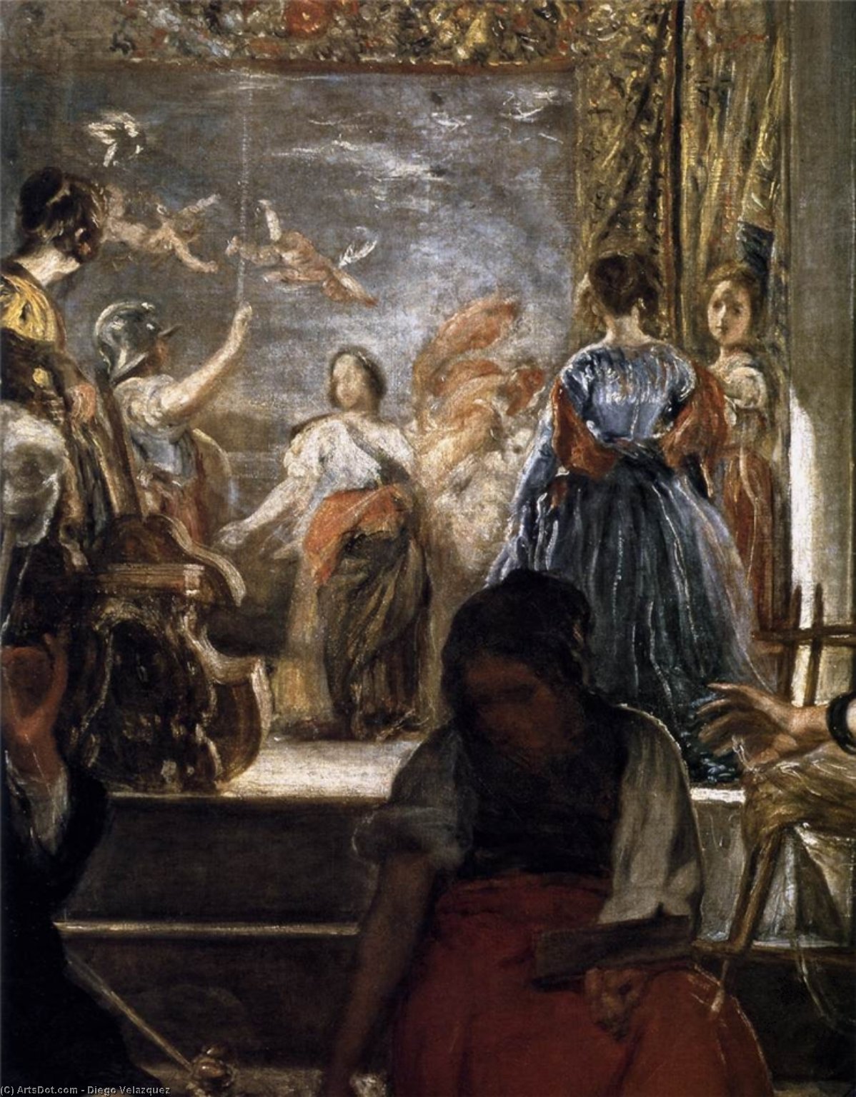 Wikioo.org – L'Enciclopedia delle Belle Arti - Pittura, Opere di Diego Velazquez - La Favola di Aracne particolare