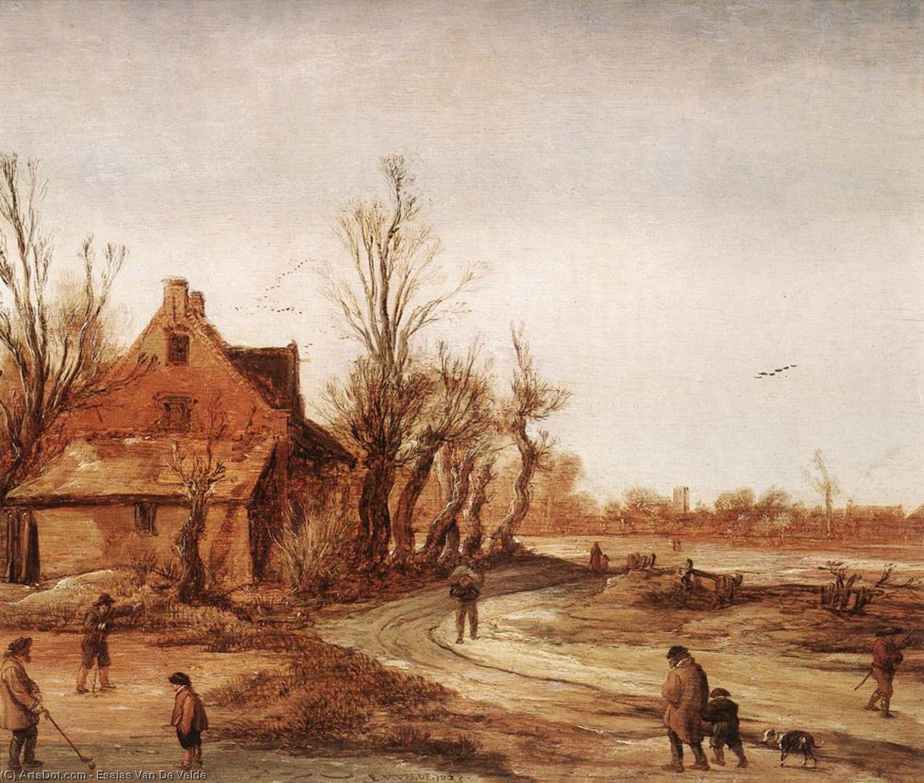 Wikioo.org - The Encyclopedia of Fine Arts - Painting, Artwork by Esaias Van De Velde - Winter Landscape