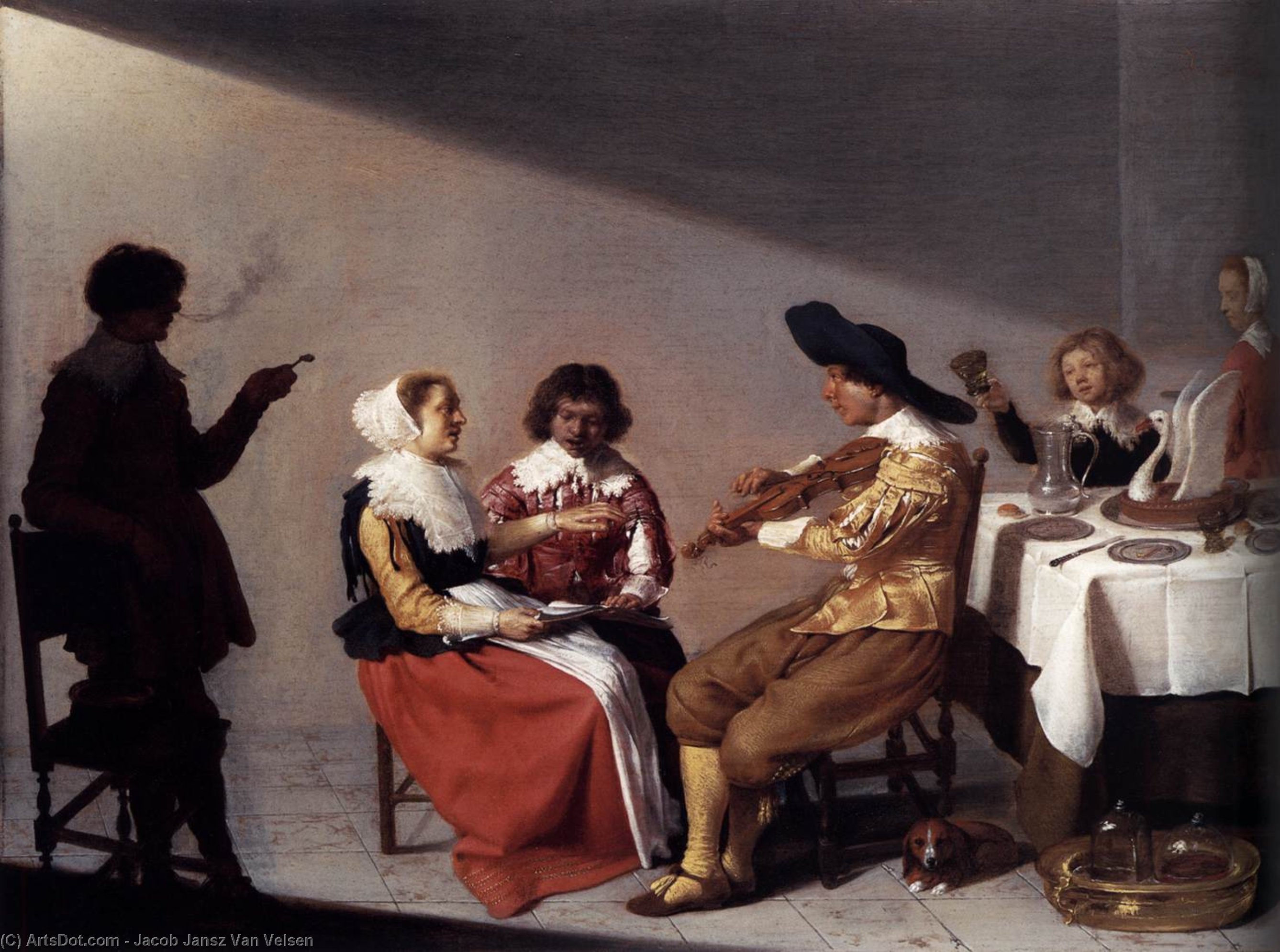 Wikioo.org - The Encyclopedia of Fine Arts - Painting, Artwork by Jacob Jansz Van Velsen - A Musical Party
