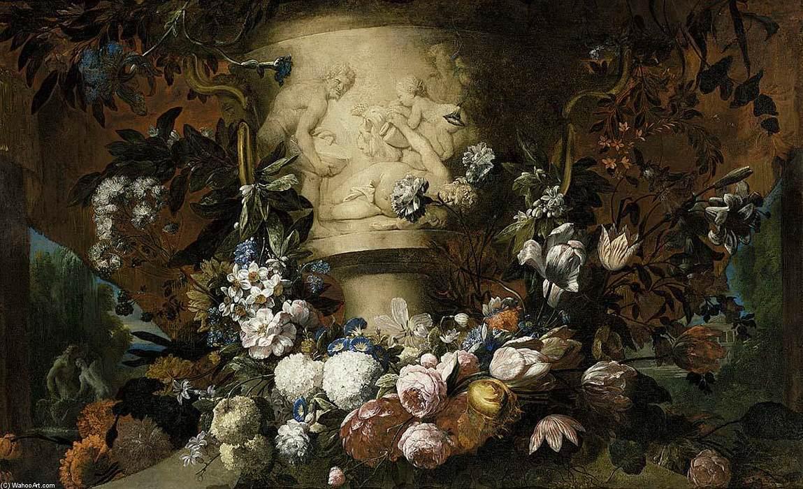 Wikioo.org - The Encyclopedia of Fine Arts - Painting, Artwork by Gaspar Pieter The Younger Verbruggen - Garland of Flowers