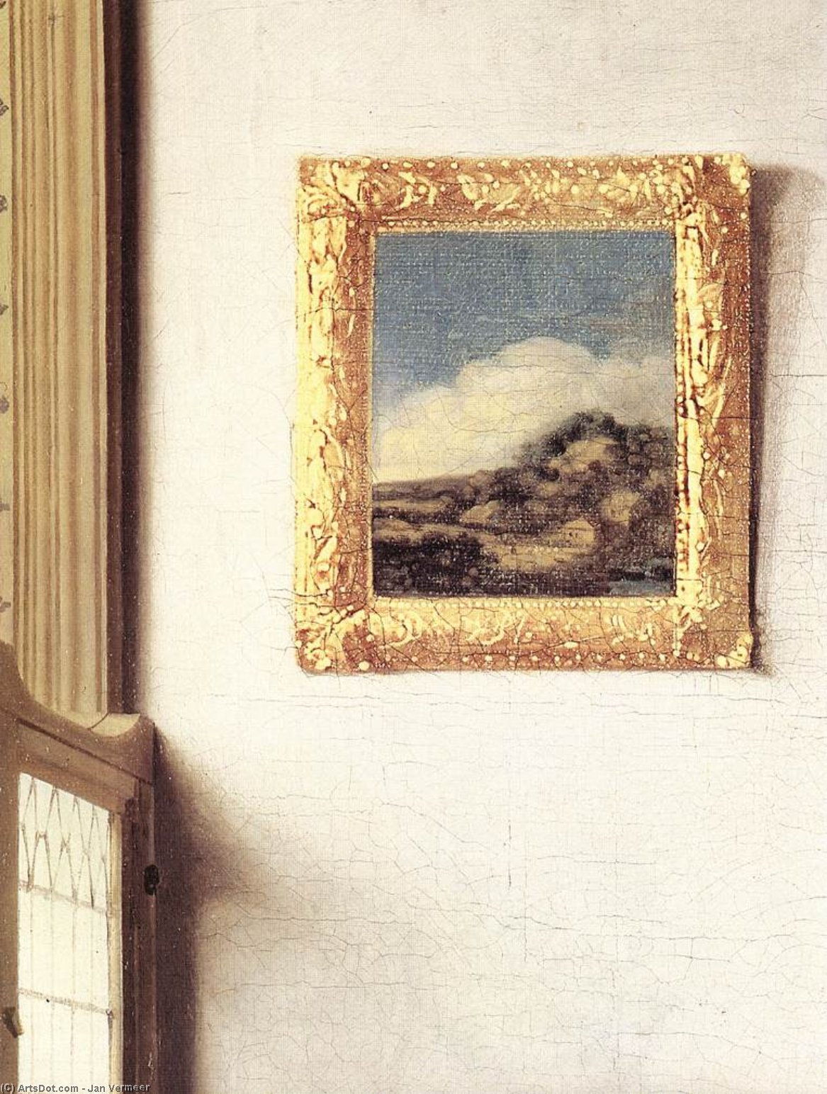 Wikioo.org - Bách khoa toàn thư về mỹ thuật - Vẽ tranh, Tác phẩm nghệ thuật Jan Vermeer - Lady Standing at a Virginal (detail)