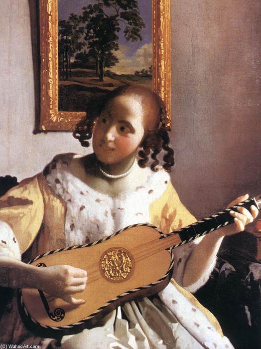 WikiOO.org - Εγκυκλοπαίδεια Καλών Τεχνών - Ζωγραφική, έργα τέχνης Jan Vermeer - The Guitar Player (detail)