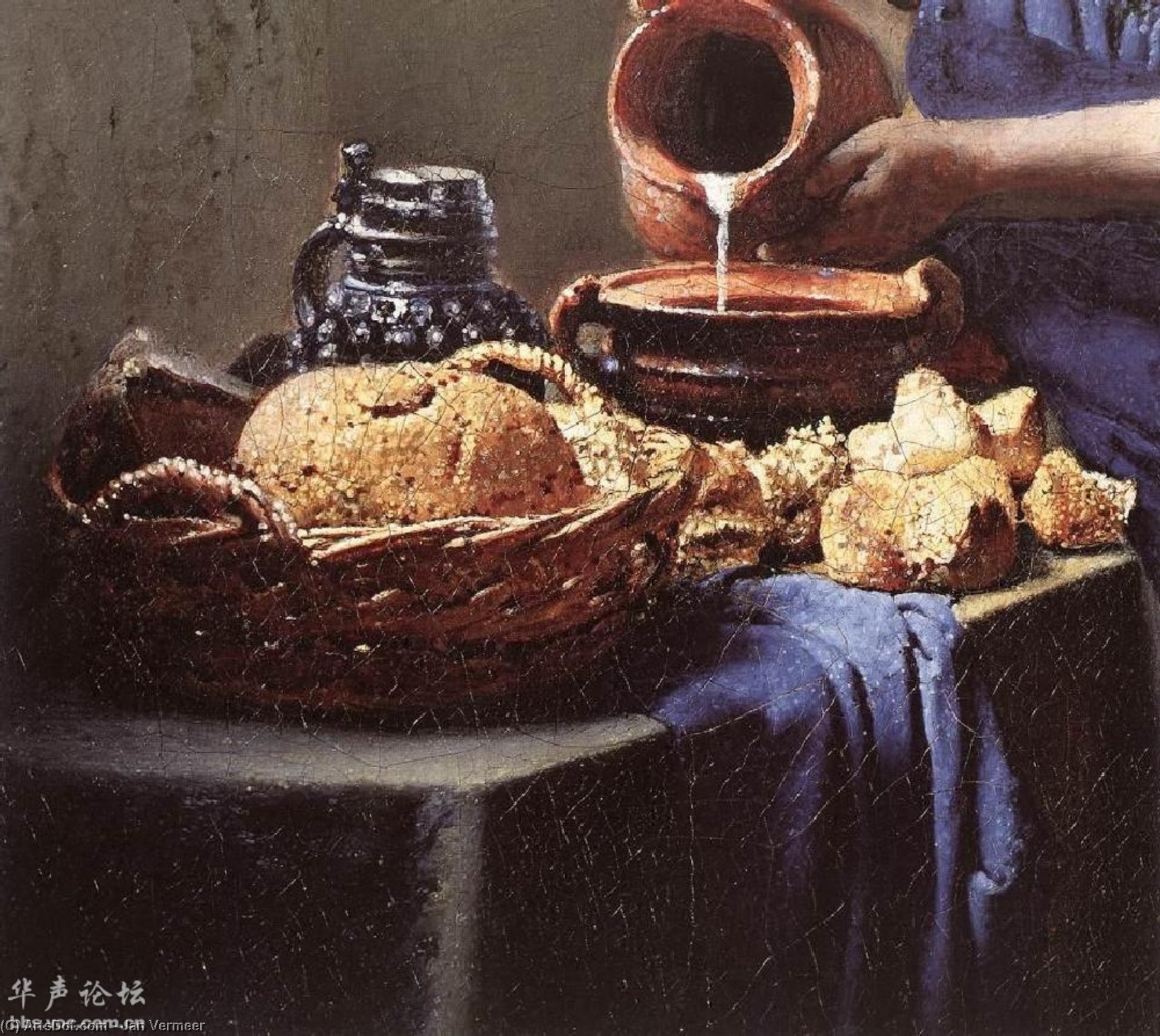 WikiOO.org - Enciklopedija dailės - Tapyba, meno kuriniai Jan Vermeer - The Milkmaid (detail)