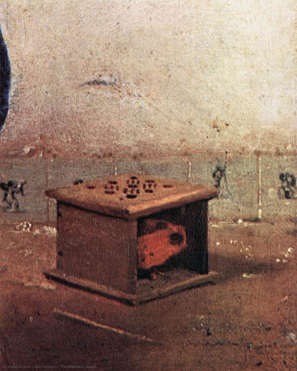Wikioo.org – L'Encyclopédie des Beaux Arts - Peinture, Oeuvre de Jan Vermeer - La Laitière détail