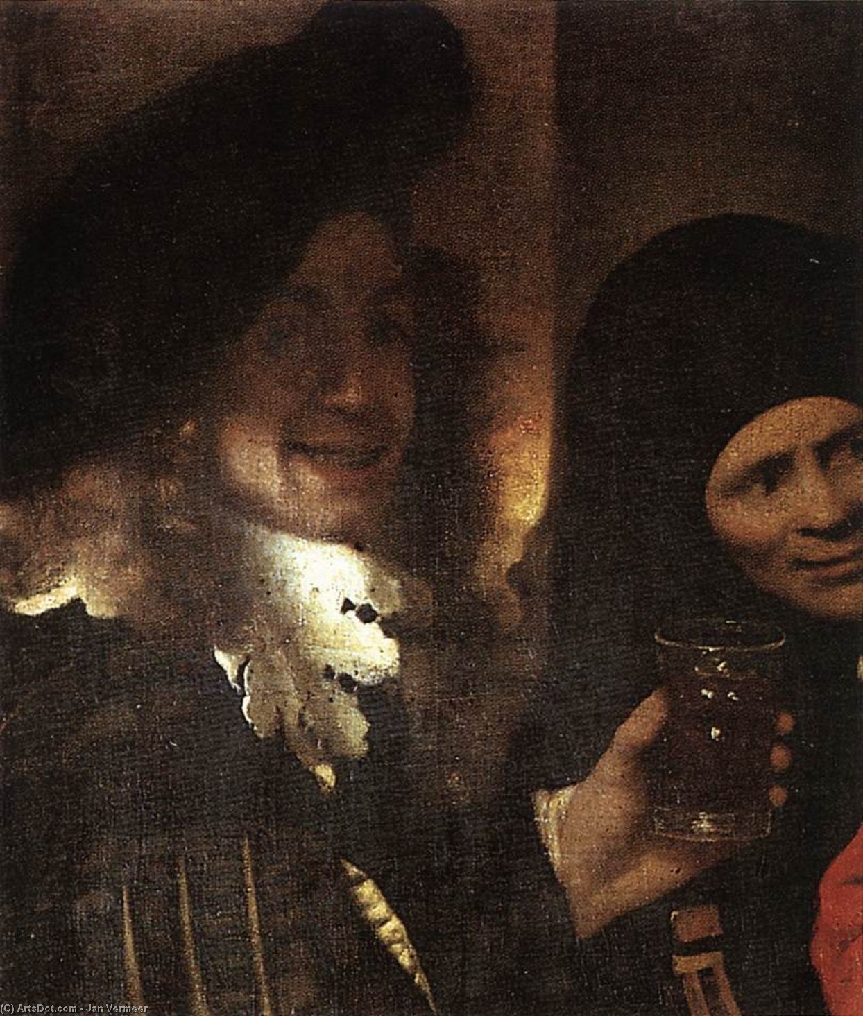 WikiOO.org - Encyclopedia of Fine Arts - Maľba, Artwork Jan Vermeer - The Procuress (detail)