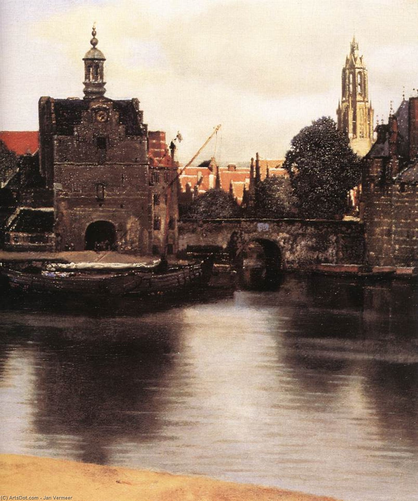 Wikioo.org - The Encyclopedia of Fine Arts - Painting, Artwork by Jan Vermeer - View of Delft (detail)