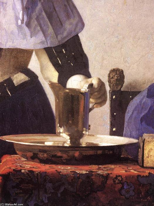 Wikioo.org - Die Enzyklopädie bildender Kunst - Malerei, Kunstwerk von Jan Vermeer - junge frau mit  Ein  wasser  Kanne  Ausschnitt