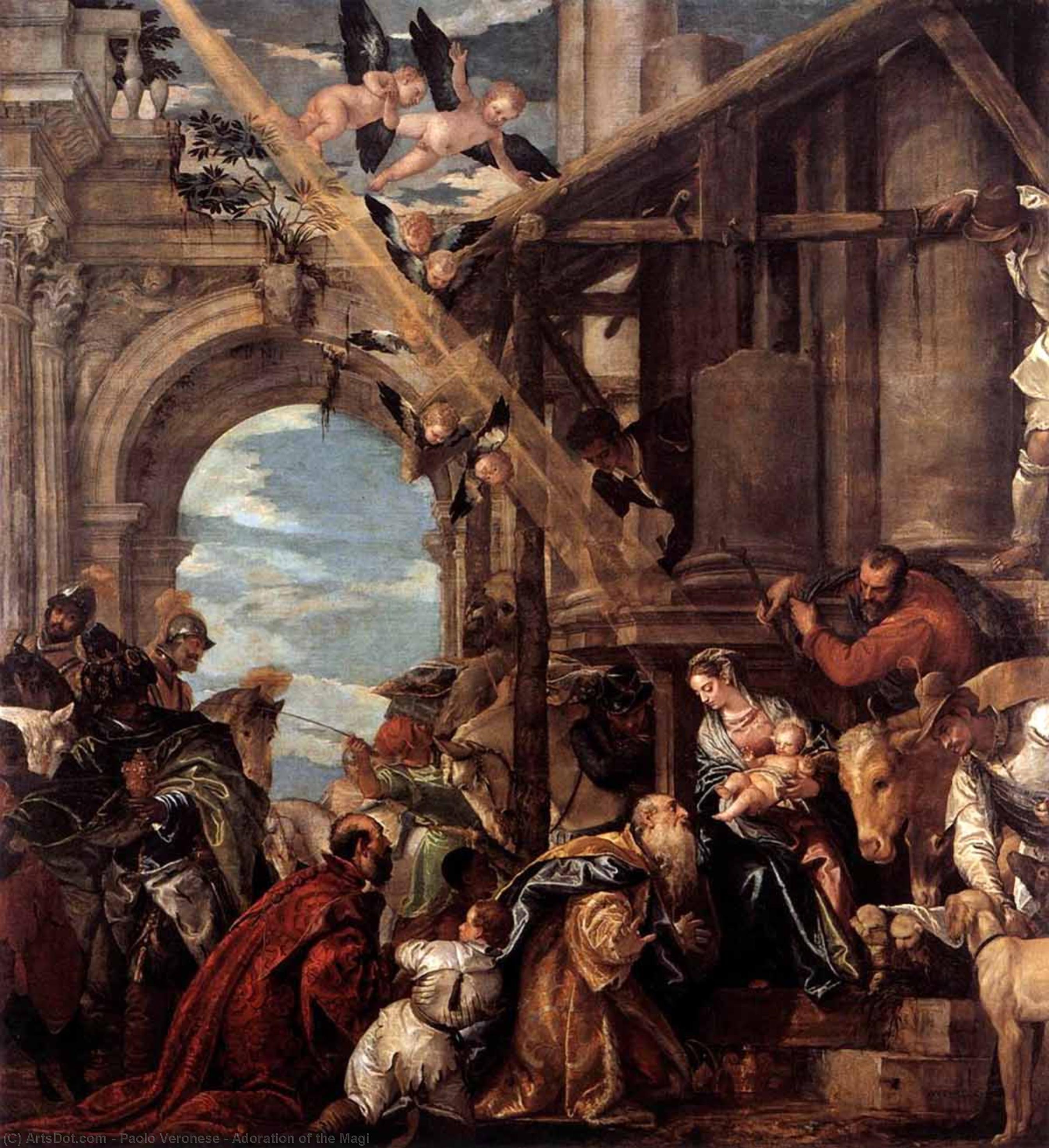 WikiOO.org - אנציקלופדיה לאמנויות יפות - ציור, יצירות אמנות Paolo Veronese - Adoration of the Magi