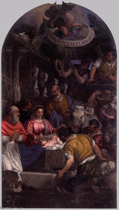 Wikoo.org - موسوعة الفنون الجميلة - اللوحة، العمل الفني Paolo Veronese - Adoration of the Shepherds