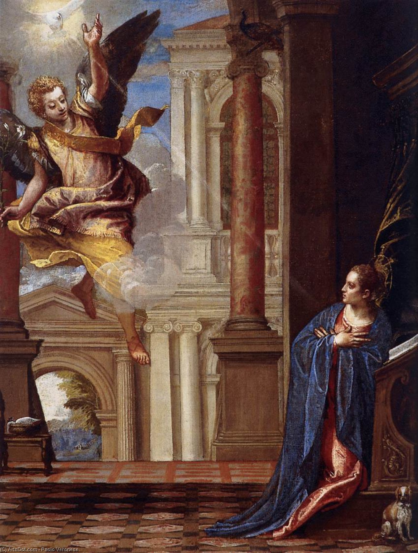 WikiOO.org - Encyclopedia of Fine Arts - Maleri, Artwork Paolo Veronese - Annunciation