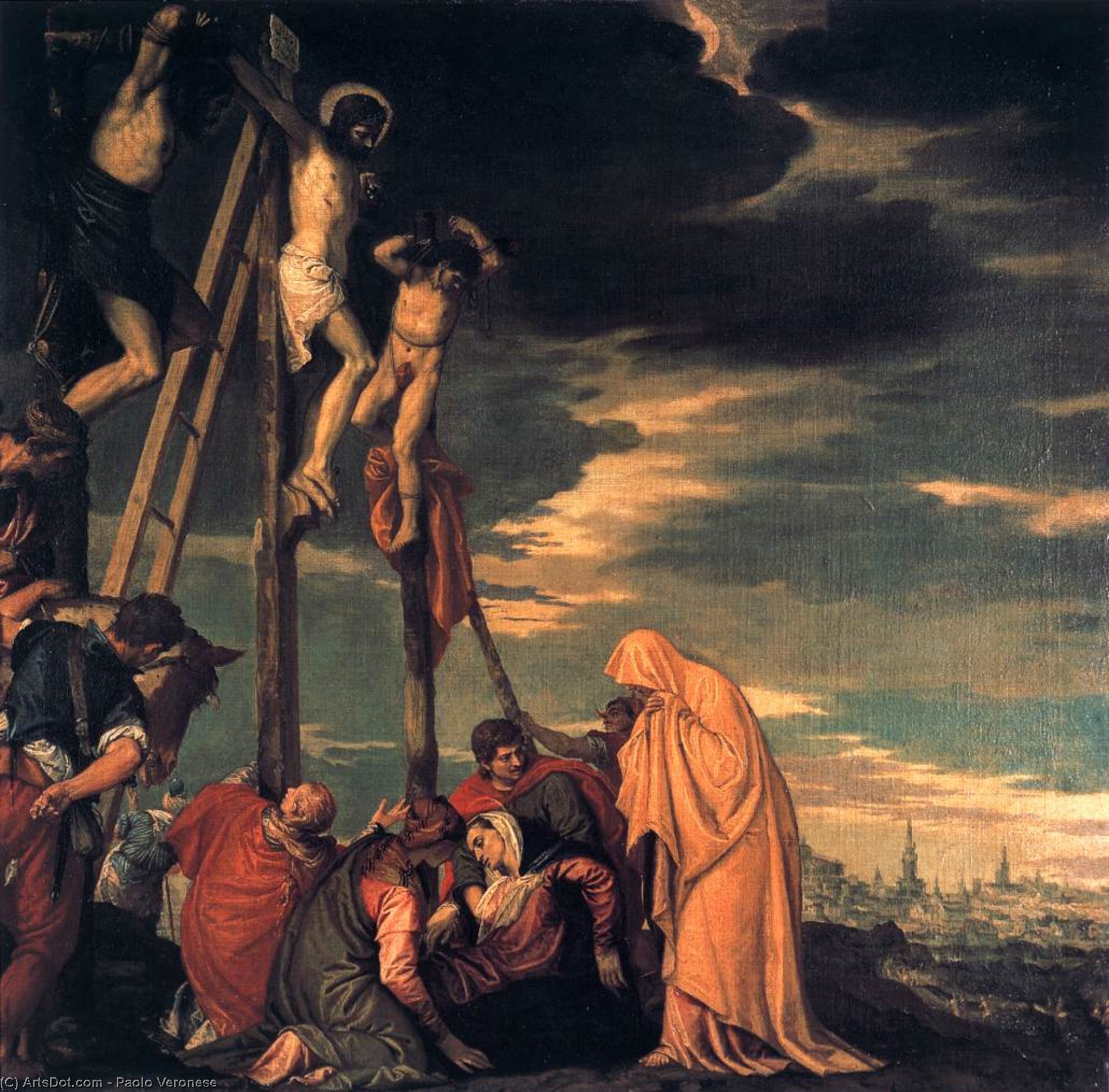 Wikoo.org - موسوعة الفنون الجميلة - اللوحة، العمل الفني Paolo Veronese - Crucifixion
