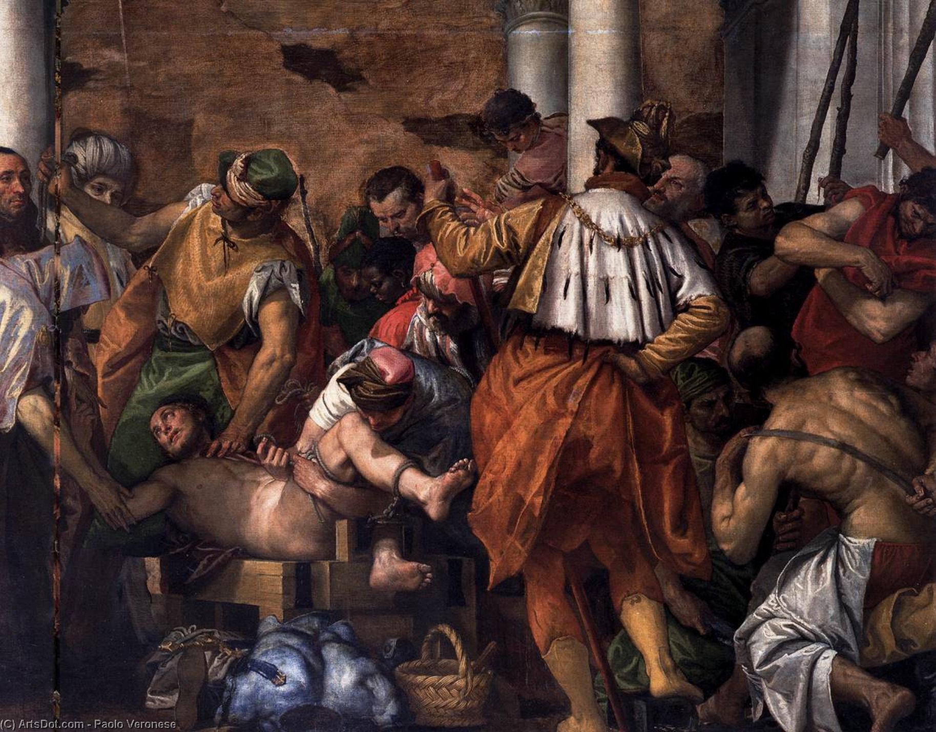 Wikioo.org - The Encyclopedia of Fine Arts - Painting, Artwork by Paolo Veronese - Martyrdom of St Sebastian (detail)