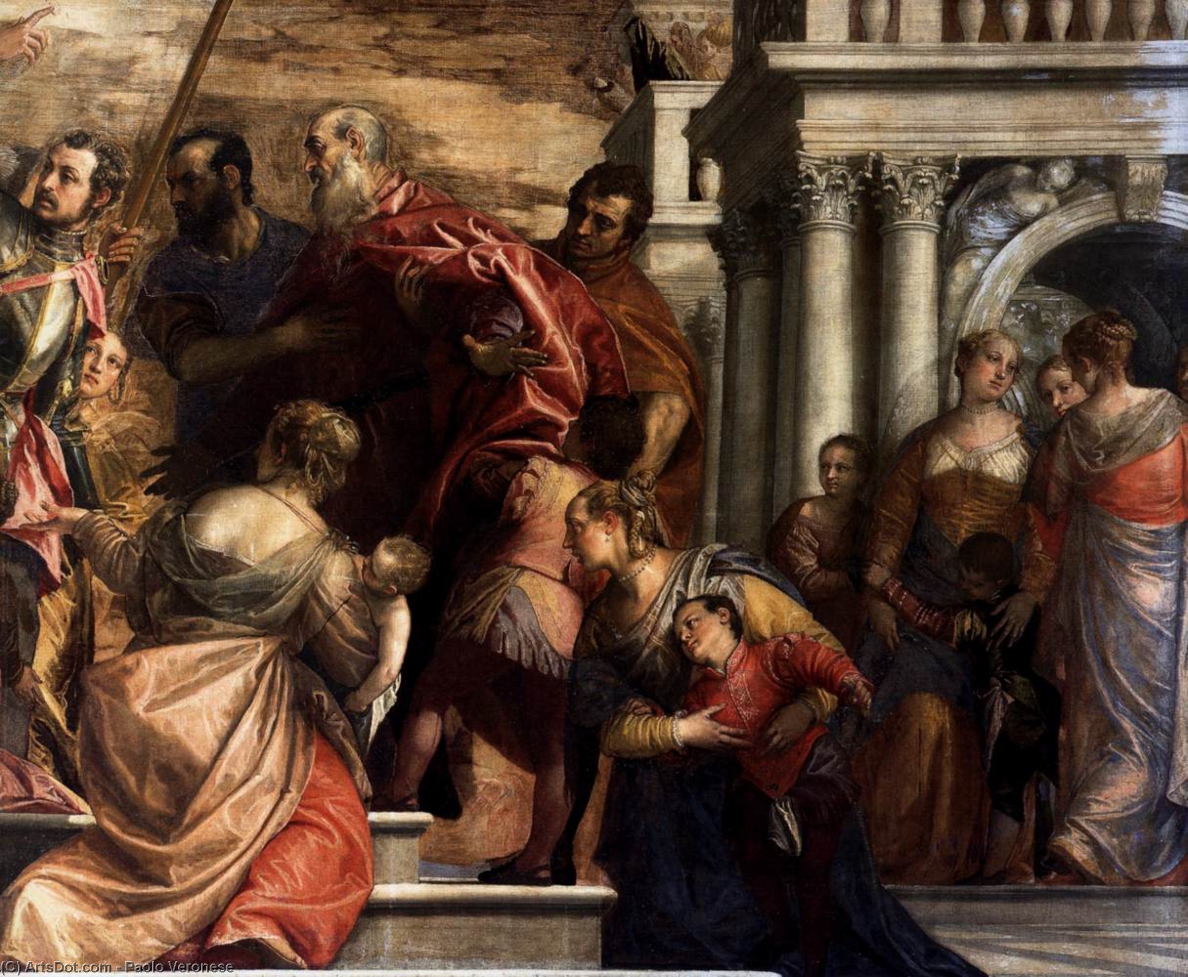 Wikioo.org - Bách khoa toàn thư về mỹ thuật - Vẽ tranh, Tác phẩm nghệ thuật Paolo Veronese - Sts Mark and Marcellinus Being Led to Martyrdom (detail)