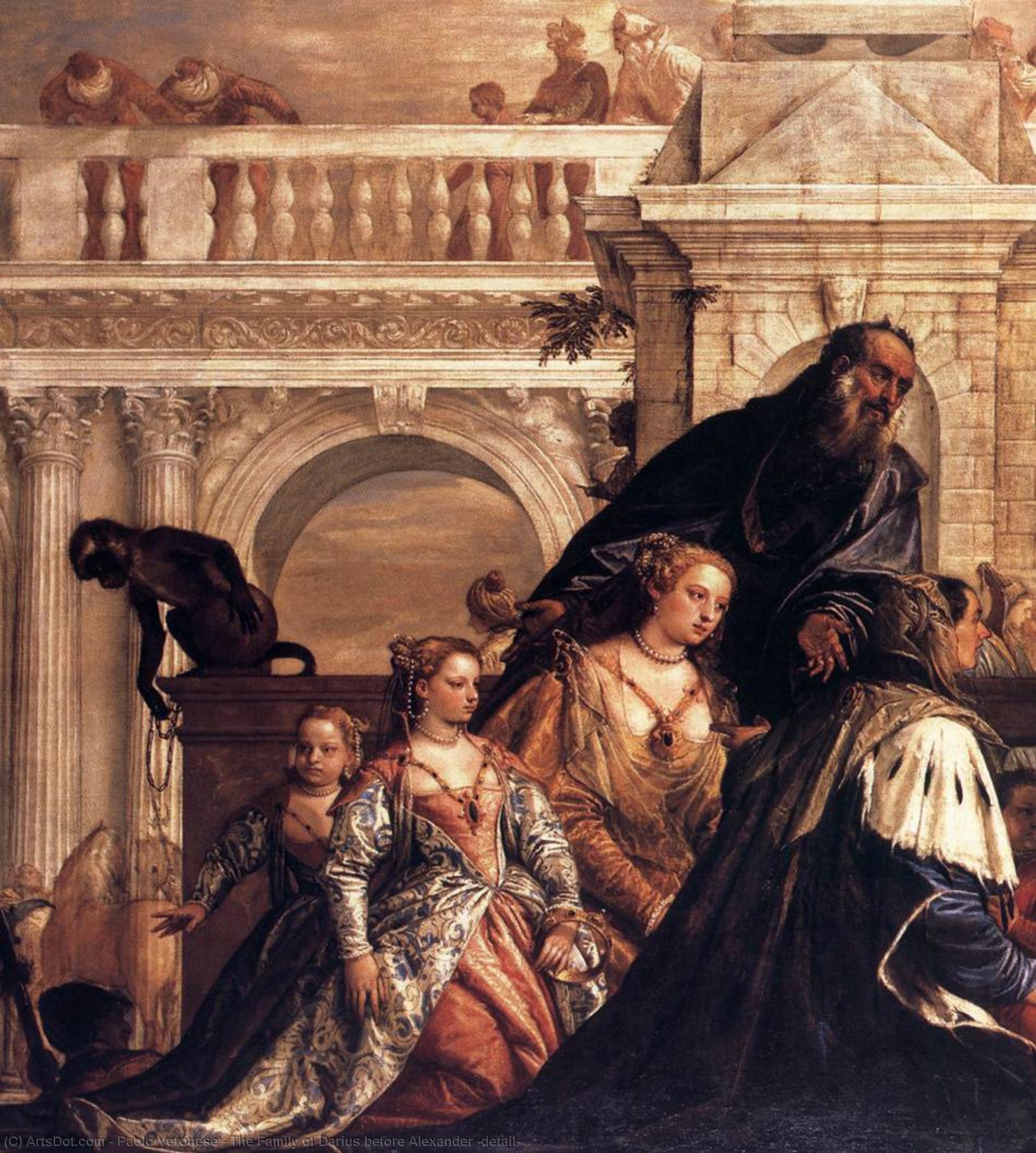 Wikioo.org – L'Enciclopedia delle Belle Arti - Pittura, Opere di Paolo Veronese - la famiglia di  Dario  prima  Alessandro  particolare