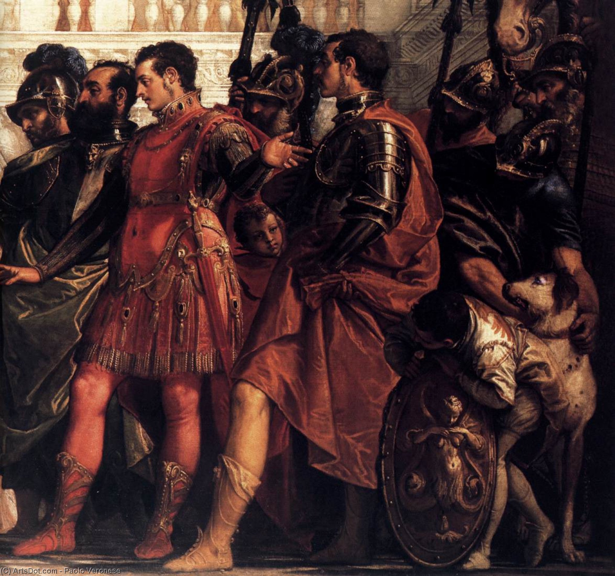 Wikioo.org – L'Enciclopedia delle Belle Arti - Pittura, Opere di Paolo Veronese - la famiglia di  Dario  prima  Alessandro  particolare