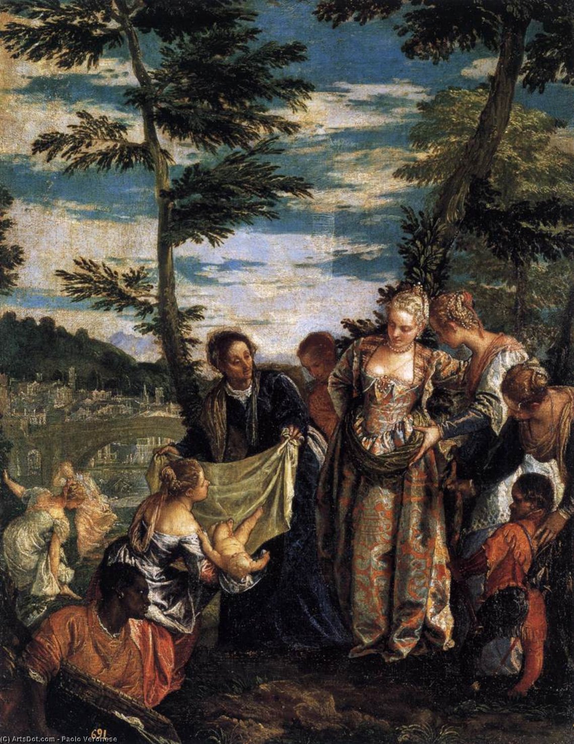 Wikioo.org – La Enciclopedia de las Bellas Artes - Pintura, Obras de arte de Paolo Veronese - el hallazgo todaclasede  Moisés