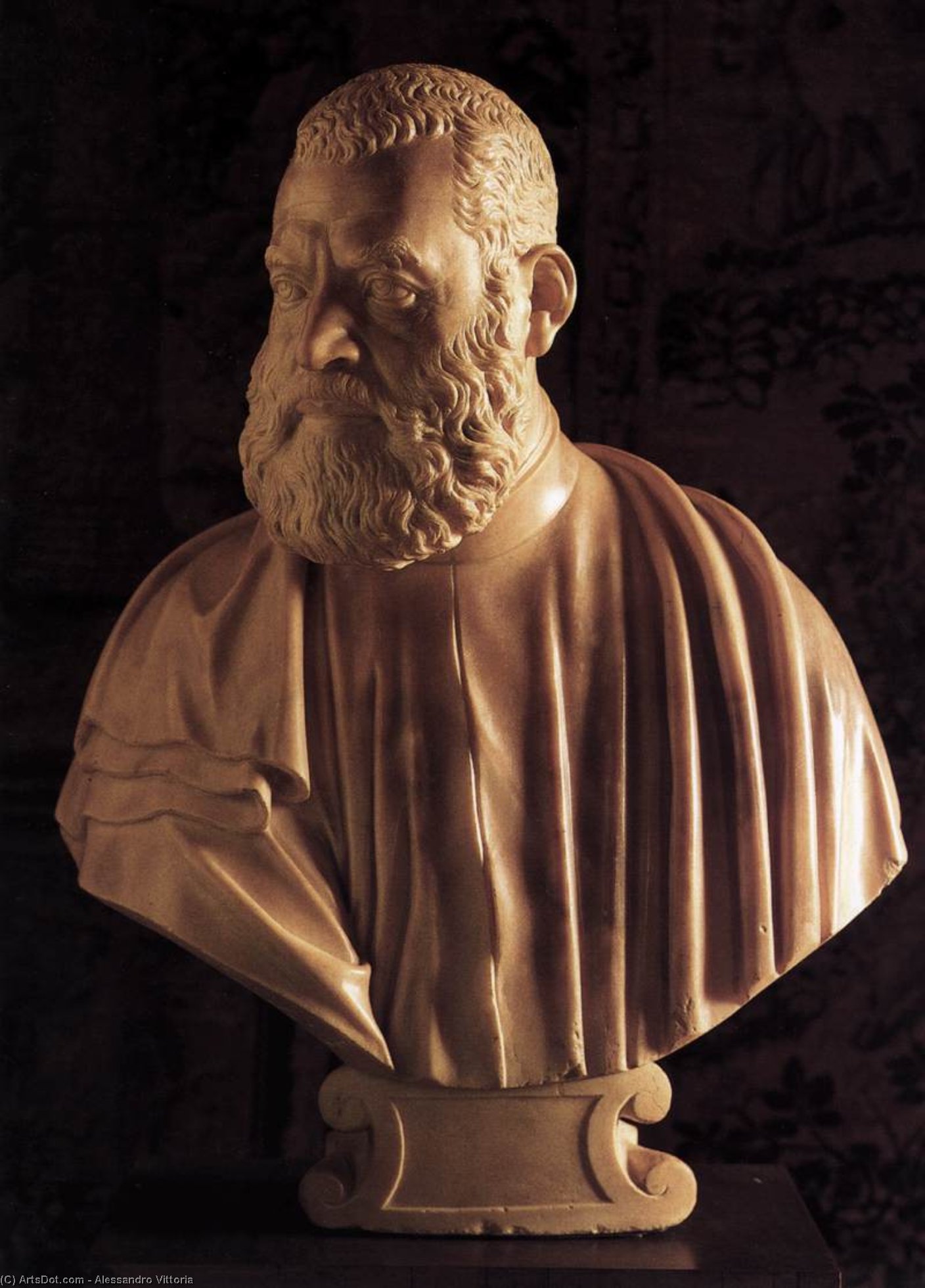 WikiOO.org - Encyclopedia of Fine Arts - Lukisan, Artwork Alessandro Vittoria - The Parish Priest Benedetto Manzini