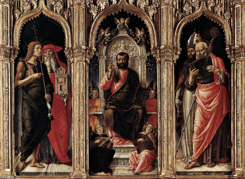 Wikioo.org - The Encyclopedia of Fine Arts - Painting, Artwork by Bartolomeo Vivarini - Triptych of St Mark (Pala di San Marco)