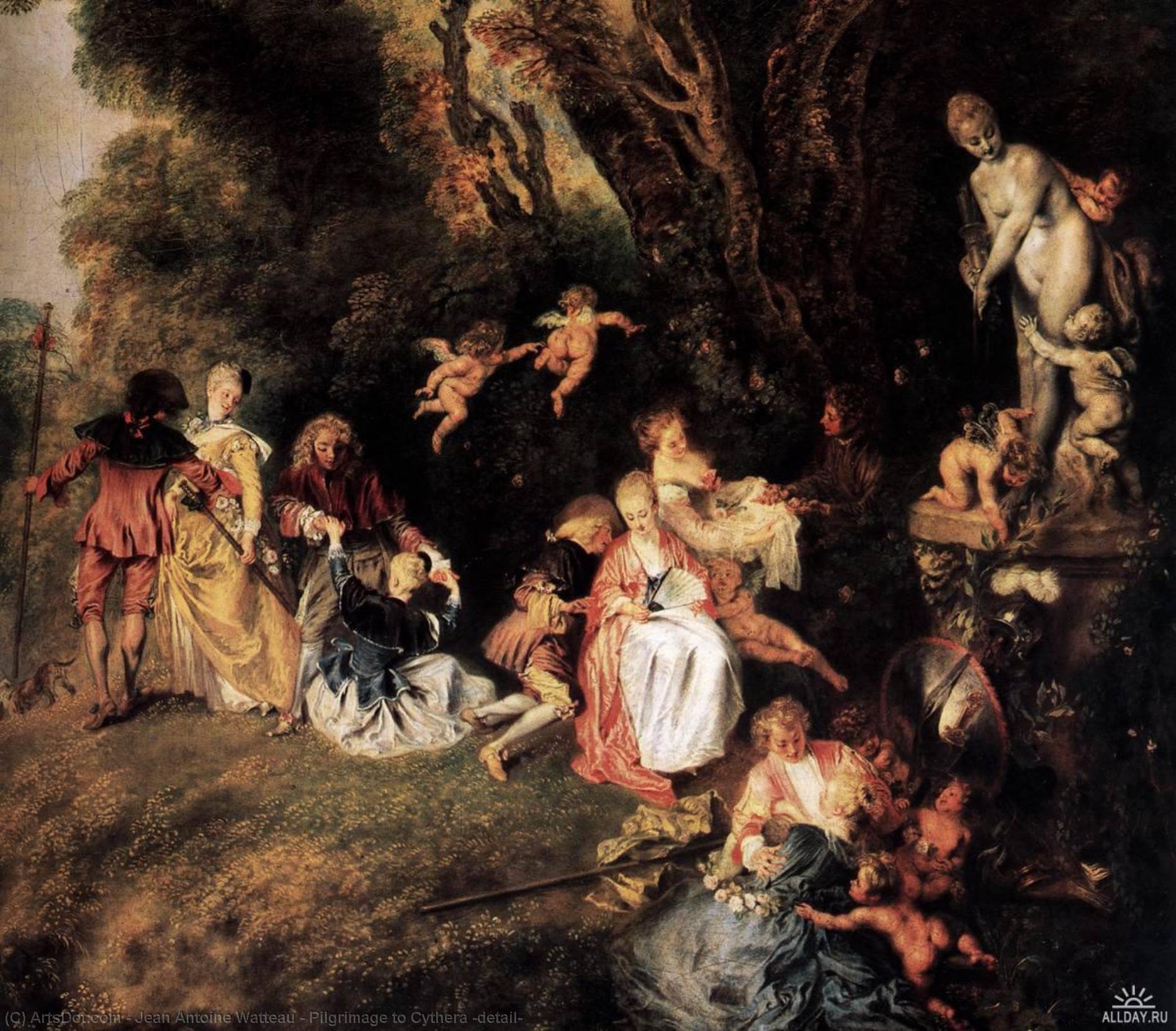 WikiOO.org - Enciklopedija dailės - Tapyba, meno kuriniai Jean Antoine Watteau - Pilgrimage to Cythera (detail)